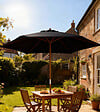 OUTSUNNY - Parasol droit hexagonal grande taille de jardin Ø 2,5 x 2,3H m bois de bambou noir - vignette