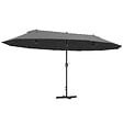 OUTSUNNY - Parasol de jardin XXL parasol grande taille 4,6L x 2,7l x 2,4H m ouverture fermeture manivelle acier polyester haute densité gris - vignette