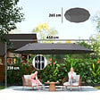 OUTSUNNY - Parasol de jardin XXL parasol grande taille 4,6L x 2,7l x 2,4H m ouverture fermeture manivelle acier polyester haute densité gris - vignette