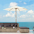 OUTSUNNY - Parasol droit hexagonal de jardin grande taille dim. Ø 2,5 x 2,3H m bambou polyester crème - vignette
