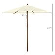 OUTSUNNY - Parasol droit hexagonal de jardin grande taille dim. Ø 2,5 x 2,3H m bambou polyester crème - vignette