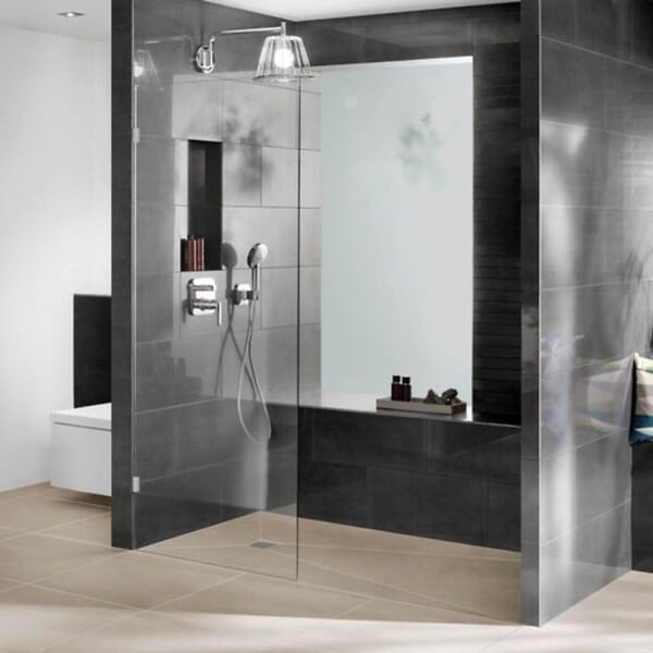 WEDI - Receveur de douche à carreler 160 x 100 Fundo Primo rectangle écoulement excentré + bonde horizontale + kit d'étanchéité - large