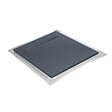 U-TILE - Receveur résine 120 x 120 cm gris granit effet granit - grille caniveau excentrée - vignette