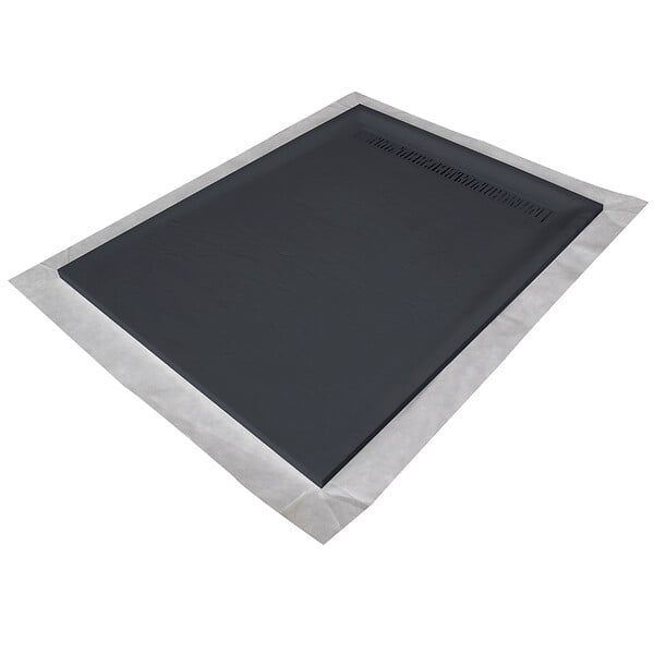 U-TILE - Receveur résine 180 x 80 cm gris ardoise effet ardoise - grille caniveau excentrée - large