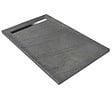 U-TILE - Receveur pierre naturelle ardoise claire 120 x 90 cm - grille caniveau acier excentrée - vignette