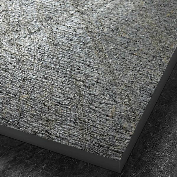 U-TILE - Receveur pierre naturelle ardoise claire 120 x 90 cm - grille caniveau acier excentrée - large
