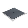 U-TILE - Receveur résine 90 x 90 cm gris granit effet granit - grille carrée centrée - vignette