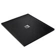 U-TILE - Receveur pierre naturelle graphite noir 100 x 100 cm - grille carrée centrée - vignette