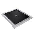 U-TILE - Receveur pierre naturelle graphite noir 100 x 100 cm - grille carrée centrée - vignette
