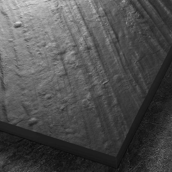 U-TILE - Receveur pierre naturelle graphite noir 100 x 100 cm - grille carrée centrée - large