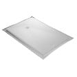 U-TILE - Receveur résine 100 x 80 cm blanc effet ardoise - grille carrée excentrée - vignette