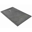 U-TILE - Receveur pierre naturelle ardoise claire 100 x 80 cm - grille carrée acier excentrée - vignette