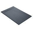 U-TILE - Receveur résine 140 x 80 cm gris ardoise effet ardoise - grille caniveau excentrée - vignette