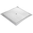 U-TILE - Receveur résine 70 x 70 cm blanc effet ardoise - grille carrée centrée - vignette