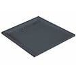 U-TILE - Receveur résine 120 x 120 cm gris ardoise effet ardoise - grille caniveau excentrée - vignette