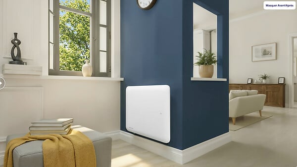 NOIROT - Radiateur à inertie céramique  AMAROC-2 1000W blanc - large