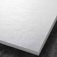 MARMOX - Receveur résine U-Tile blanc imitation ardoise - grille carrée excentrée - vignette