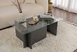 HABITAT ET JARDIN - Table basse en verre "Vetrino" 105 x 65 x 40 cm - Anthracite - vignette