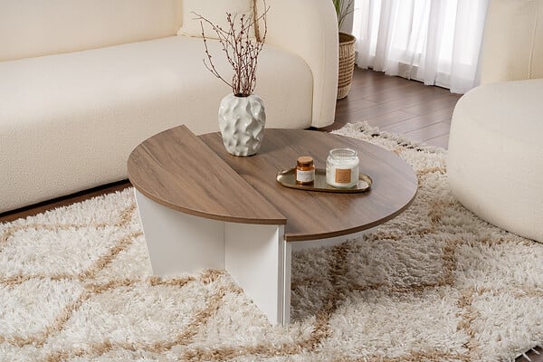 HABITAT ET JARDIN - Table basse en bois "Orion" 90 x 60 x 30 cm - Noyer - large