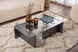 HABITAT ET JARDIN - Table basse en verre "Flavio" 105 x 65 x 30 cm - Anthracite - vignette