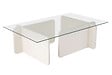 HABITAT ET JARDIN - Table basse en verre "Flavio" 105 x 65 x 30 cm - Bois blanc - vignette