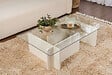 HABITAT ET JARDIN - Table basse en verre "Flavio" 105 x 65 x 30 cm - Bois blanc - vignette
