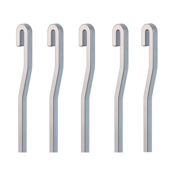 ARTITEQ - Pack 5 Tiges aluminium Grises coudées 4 mm - Accessoire Cimaise Tableau 100 cm - large