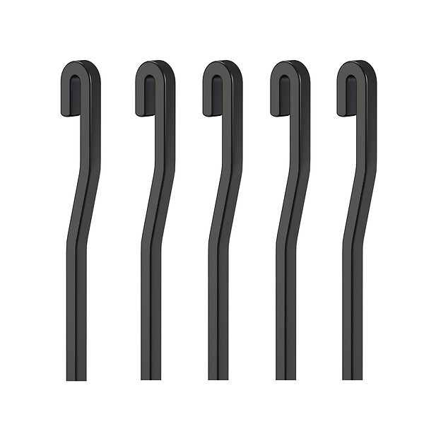 ARTITEQ - Tige aluminium Noire coudée 4 mm - Accessoire Cimaise Tableau 200 cm , Pack de 5 , Noir - large