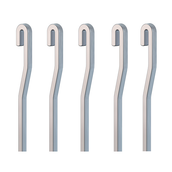 ARTITEQ - Pack 5 Tiges aluminium Grises coudées 4 mm - Accessoire Cimaise Tableau 150 cm - large