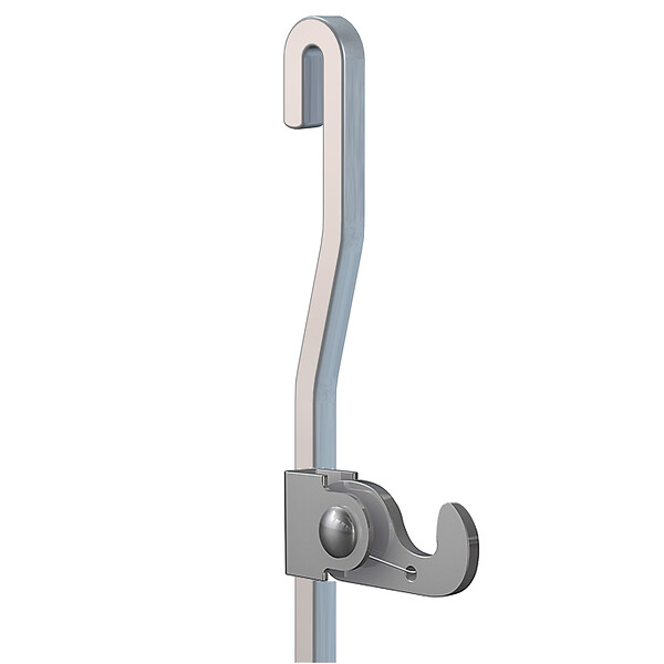 ARTITEQ - Pack 5 Tiges aluminium Grises coudées 4 mm - Accessoire Cimaise Tableau 150 cm - large