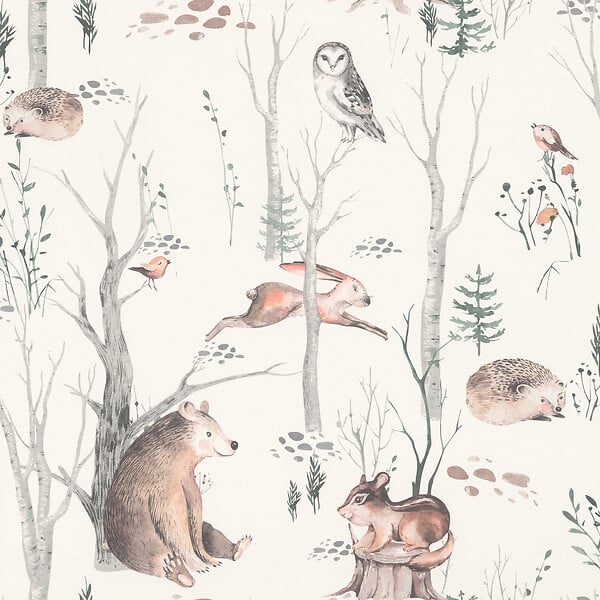 RASCH - Papier peint intissé Woodland Walk - Animaux - 10,05x0,53m - large