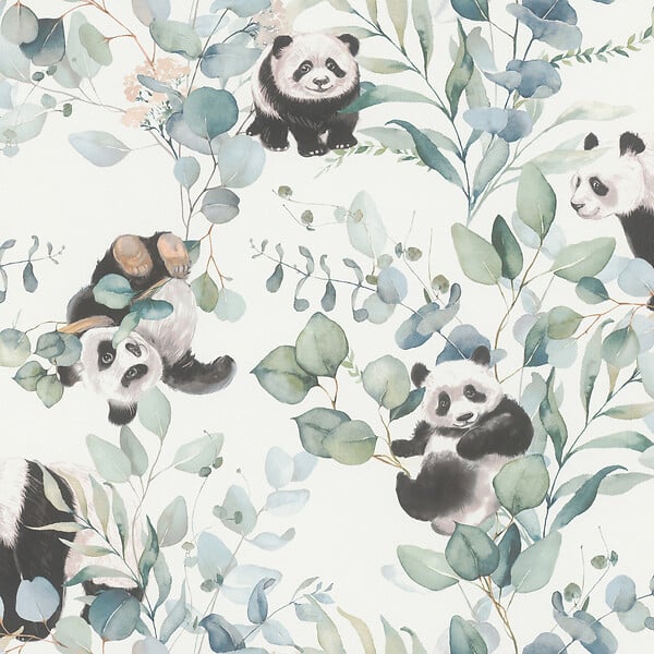 RASCH - Papier peint intissé motif panda - L.10,05xl.0,53m - large