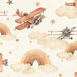 RASCH - Papier peint intissé motif aviation - 10,05m x 53cm - vignette