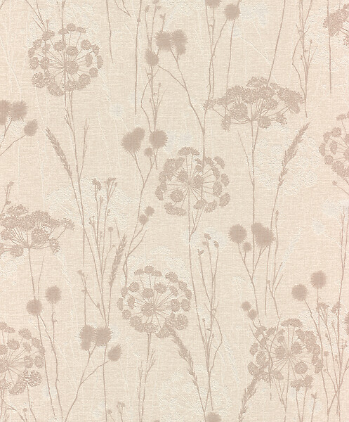 RASCH - Papier peint intissé fleurs de panais - Crème - 0,53x10,05m - large
