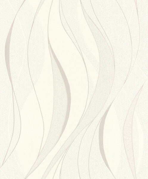 RASCH - Papier peint motif vagues - Blanc - L.1005xl.53cm - large