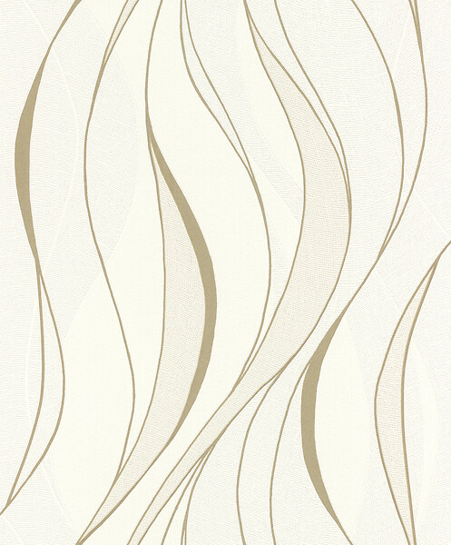 RASCH - Papier peint intissé Vague - Beige - L.10.05xl.0.53m - large