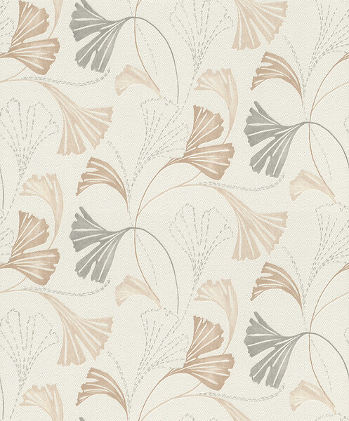 RASCH - Papier peint intissé Ginkgo - Beige - L.0.53xl.10.05m - large