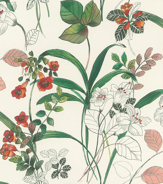 RASCH - Papier peint intissé motif floral Appoline - large
