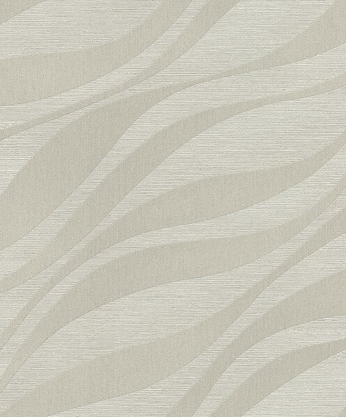 RASCH - Papier peint Sky Lounge Vagues - Gris platine - 10.05x0.53m - large