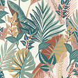 RASCH - Papier peint Bornéo - Vert, jaune, orange - L.10.05mxl.53cm - vignette