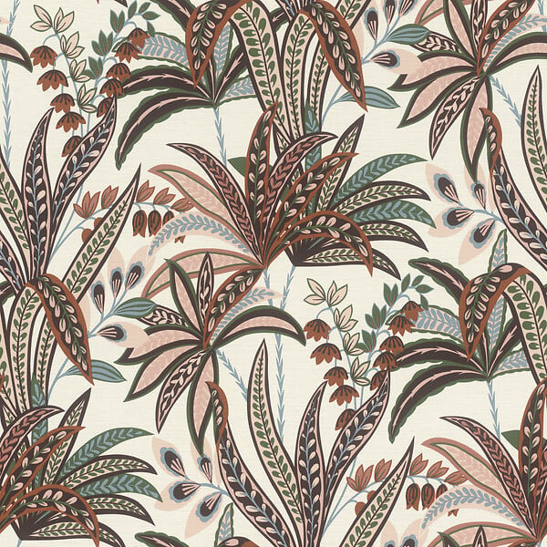 RASCH - Papier peint intissé motif agave - Marron - L.10,05x0,53m - large