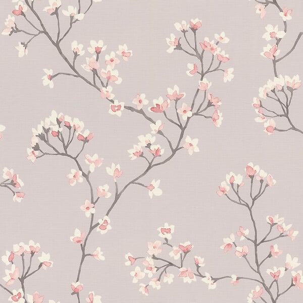 RASCH - Papier peint Fleurs de cerisier - Rose/blanc - L.53xl.1005cm - large