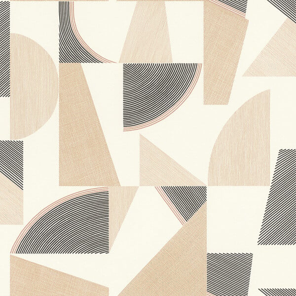 RASCH - Papier peint Geometric line - Beige noir - L.1005x53cm - large