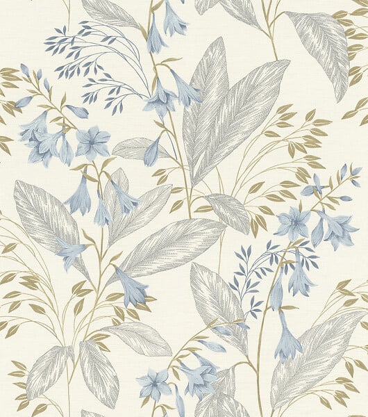 RASCH - Papier peint Vgi motif clochettes - Bleu - L.10,5xl.0,53m - large
