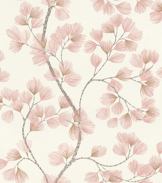 RASCH - Papier peint intissé Albizia - Vieux rose - L.10,05m x 53cm - large