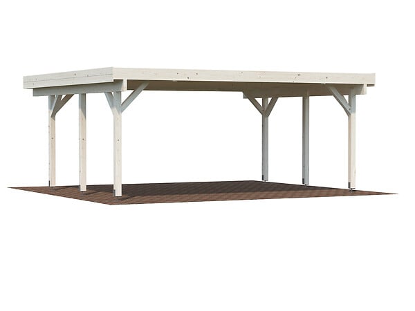 PALMAKO - Carport bois Karl 2 voitures - Naturel - L.600xP.512xH.244cm - large