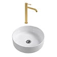 CERAMIA - Ceramia Aurum mitigeur lavabo 30,8 cm inox + Ceramia PixL 36x12,5 cm vasque à poser, sans trop-plein, blanc brillant (SAT285BGCEPX3636) - vignette