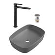 CERAMIA - Ceramia PixL 50x37,5x13,5 cm vasque à poser + Swiss Aqua Technologies Mood mitigeur lavabo XL + Ceramia PixL bonde (CEPX49GRMSAT285C) - vignette