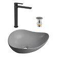 CERAMIA - PixL 51x38x19 cm vasque à poser + Swiss Aqua Technologies Mood mitigeur lavabo XL + Ceramia PixL bonde (CEPX505GRMSAT285C) - vignette