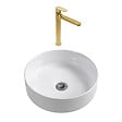 CERAMIA - DARK mitigeur lavabo XL, or brossé + Ceramia PixL 36x12,5 cm vasque à poser, sans trop-plein, blanc brillant (SAT285PBZCEPX3636) - vignette